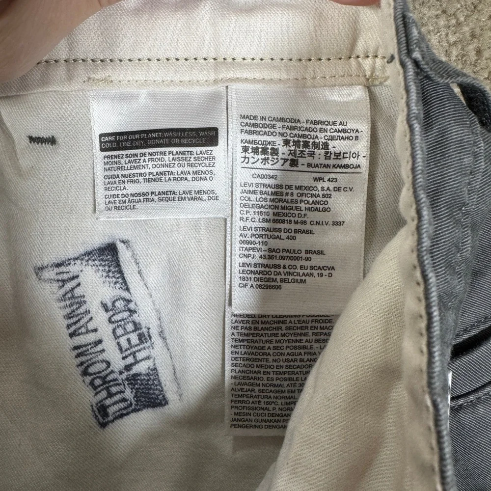 Levi's XX Chino Standard Taper Pants Mens 31x32 Gray Stretch Casual Dress Chinos